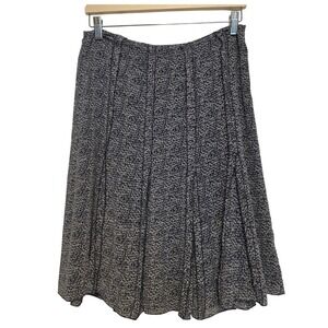 Tapemeasure Animal Micro Print Pleated A-Line Skirt Navy Blue Grey Size 4